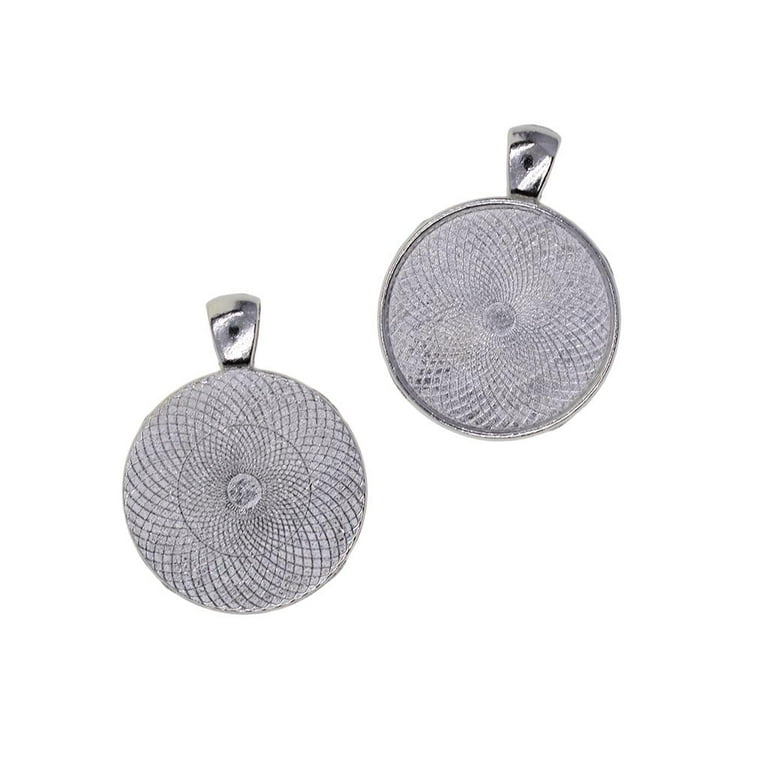 50pcs 25mm Round Cabochon Blanks Stainless Steel Pendant Cabochon Settings Bezel Blanks Cabochons Trays Charms Tray Bezel Pendant Blanks Settings for