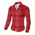thumbnail image 4 of LIaqionyy Mens Button down Shirts Plaid Long Sleeve Dress Shirt Casual Business Collared Work Christmas Tops, 4 of 7