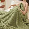 thumbnail image 6 of Throw Blankets Up to 70% Off Hwkond Milk Velvet Faray Coral Velvet Blanket Shawl Blanket Luncheon Blanket Sofa Cover Blanket Sheet(Green,150x200cm), 6 of 8