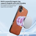 thumbnail image 4 of for iPhone 16 Case Magnetic Bracket, Built-in Invisible Kickstand [Compatible with Magsafe] Wireless Charging PU Leather Rugged Protection for iPhone 16 Phone Cases, Green, 4 of 8