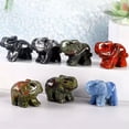 thumbnail image 6 of MATROOY 1.5" Natural Crystal Quartz Elephant Carving Statue Figurine Stone Mineral Art-Topaz, 6 of 9