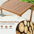 thumbnail image 3 of Aimee Lii 67 Inch Patio Rectangle Acacia Wood Dining Table with Umbrella Hole, Modern Patio Furniture for Outdoor Backyard Pool Deck, 3 of 10