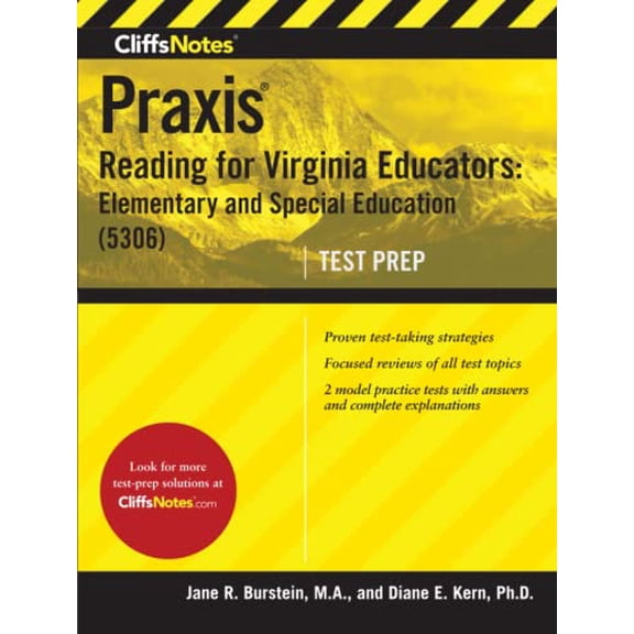 Pre-Owned Cliffsnotes Praxis Reading for Virginia Educators: Elementary and Special Education (5306) (Paperback) 0358161452 9780358161455