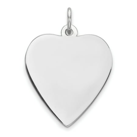 Octagon Disc Charm 925 Sterling Silver Engraveable Heart Polished Front/Satin Back Disc (18x21mm) Pendant / Charm ()