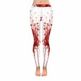 thumbnail image 1 of SUNENAT Funny Splattered Blood Stain Horror Halloween Women's Stretchy Capri Leggings Yoga Running Pant XL, 1 of 4