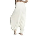 thumbnail image 5 of UJNDER Women's Plus Size Solid Color Casual Loose Yoga Pants Trousers Harem Pant for Comfort White S, 5 of 8