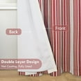 thumbnail image 3 of DriftAway Chris Vertical Striped Pattern Linen Blend Lined Thermal Insulated Blackout and Room Darkening Grommet Linen Curtains for Farmhouse Printed 2 Panels 52 Inch by 108 Inch Red, 3 of 5