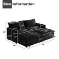 thumbnail image 3 of Bonuoke 75" Modular Sectional Sofa, 4 Seat U-Shaped Sectional Couch with Reversible Ottoman for Living Room, Black, 3 of 8