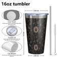 thumbnail image 4 of 16oz Tumblers Black Gothic Sun Planet Moon Pattern Stainless Steel Vacuum Insulated Double Wall Travel Tumbler Cups Mug with Lid and Straw,Cleaning Brush for Coffee,Tea, 4 of 4