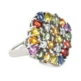 thumbnail image 2 of 925 Sterling Silver Multi Sapphire, White Natural Zircon Ring, 2 of 4