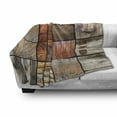 thumbnail image 3 of Antique Soft Flannel Fleece Throw Blanket, Assortment of Different Wooden Architecture Elements Timber Door Key Print, Cozy Plush for Indoor and Outdoor Use, 50" x 70", Chocolate Brown, by Ambesonne, 3 of 6