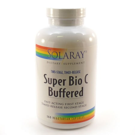 Country Life Buffered Vitamin - Super Bio C - Buffered 1000 mg By Solaray - 360 Vegetable Caps Vitamin C