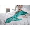 thumbnail image 2 of Plaid Tail Blanket, Plaid Blanket, Personalized Gift Ideas 190 x 90 cm (Green), 2 of 5