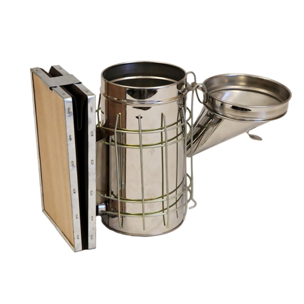 Bee Hive Smoker Stainless Steel Beekeeping Equipment With Heat Shield Bellows 