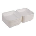 thumbnail image 3 of Eco-Products EP-HC81NFA Vanguard 8 in. x 8 in. x 3 in. 1-Compartment Renewable and Compostable Sugarcane Clamshells - White (200/Carton), 3 of 7