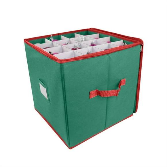 yulier Boîte de Rangement pour Ornements de Noël, Range jusqu'à 64 Ornements des Fêtes, Contenants de Rangement pour Boules et Boules de Noël, Dessus à Fermeture Éclair, Garde les Décorations des Fêtes Propres et Sèches