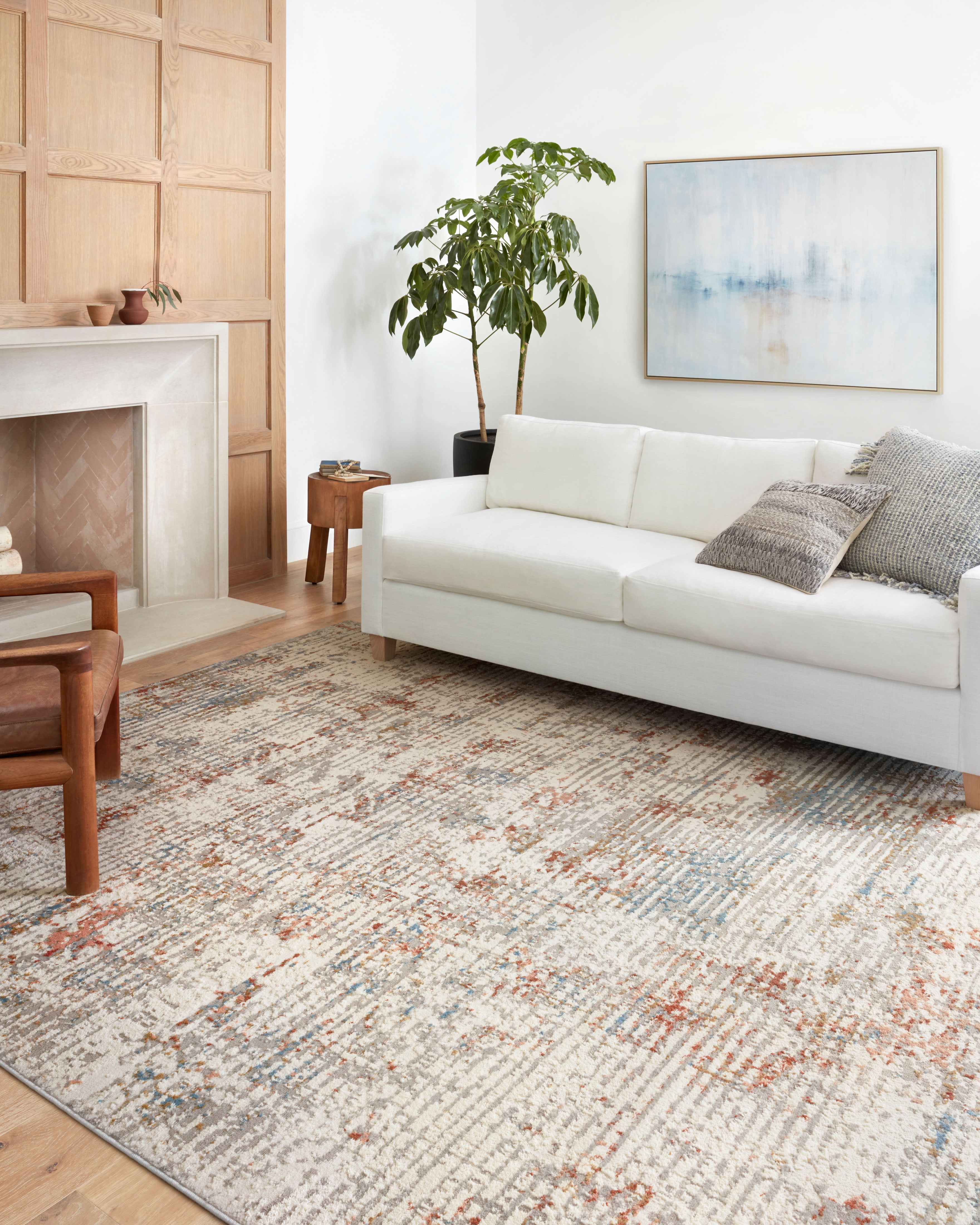 Loloi Estelle Collection EST-04 Ivory / Multi Abstract Area Rug 2'-0" x 3'-0"