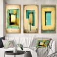 thumbnail image 1 of Designart "Faded Retro Illustrations - Intimate Impressions I" Modern Geometric Framed Wall Art Set Of 3 - Beige Abstract Geometric Frame Gallery Set For Office Decor, 1 of 6