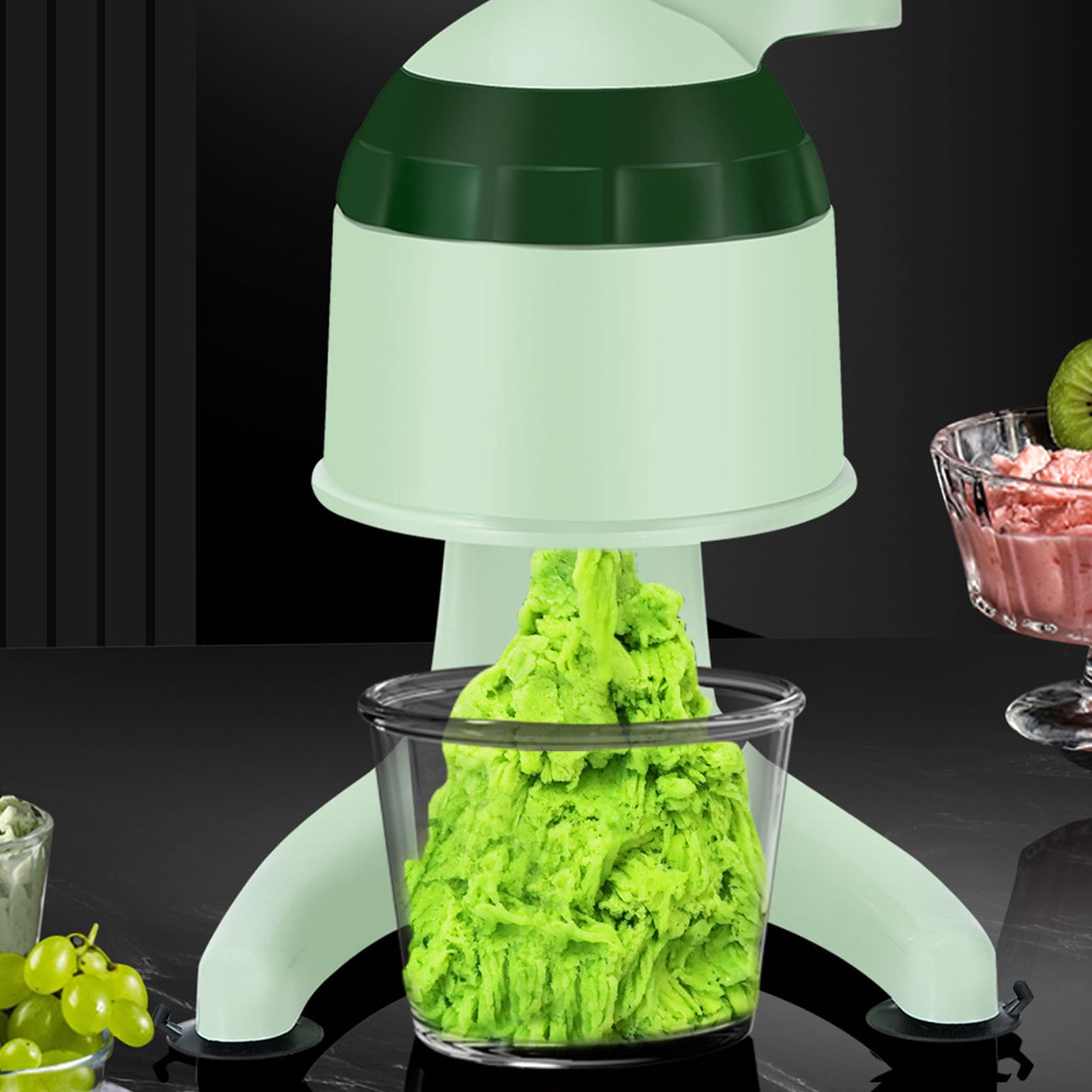 Yajisi Manual Shaved Ice Machine Portable Hand Crank Snow Cone Maker for Home Kitchen, Camping and Parties, Small Professional Ice Crusher Tool (7.87 x 7.87 x 6.69 inches / 20 x 20 x 17 cm)