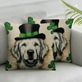 thumbnail image 2 of Nawypu St Patricks Day Pillow Covers Golden Retriever Throw Pillowcase Dog Living Room Sofa Pillowcase Dog St. Patrick's Day Home Decorations 2pc, 2 of 6