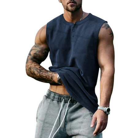 

KDJ Men Gym Muscle Workout Tank Top Bodybuilding Fitness Sport Sleeveless Vest