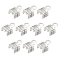 thumbnail image 1 of 400Pack Fold Over Cord Ends, 5x7.5mm Terminators Crimp End Tips for Leather Ribbon, Silver Tone, 1 of 7