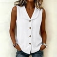 thumbnail image 4 of Noric Women's Sleeveless Button Down Blouse V Neck Solid Color Summer Casual Loose Fit Tank Tops, 4 of 9