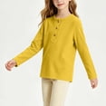 thumbnail image 3 of KyCheLot Boys' Girls' Knitted Tops Long Sleeve Round Neck Button down Tops Kids Comfy Solid Color Clothes, 3 of 5