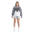 thumbnail image 3 of Women's Gameday Couture  Gray Las Vegas Raiders Oversized Faded Wash Tri-Blend Pullover Sweatshirt, 3 of 4