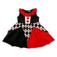 thumbnail image 4 of Y-Sunset Girls Halloween Dress,Sleeveless Heart Argyle Dress, Soft Breathable Kids Halloween Party Outfit, For Carnival Birthday Photo Daily Play(Black/1-2 Years), 4 of 9