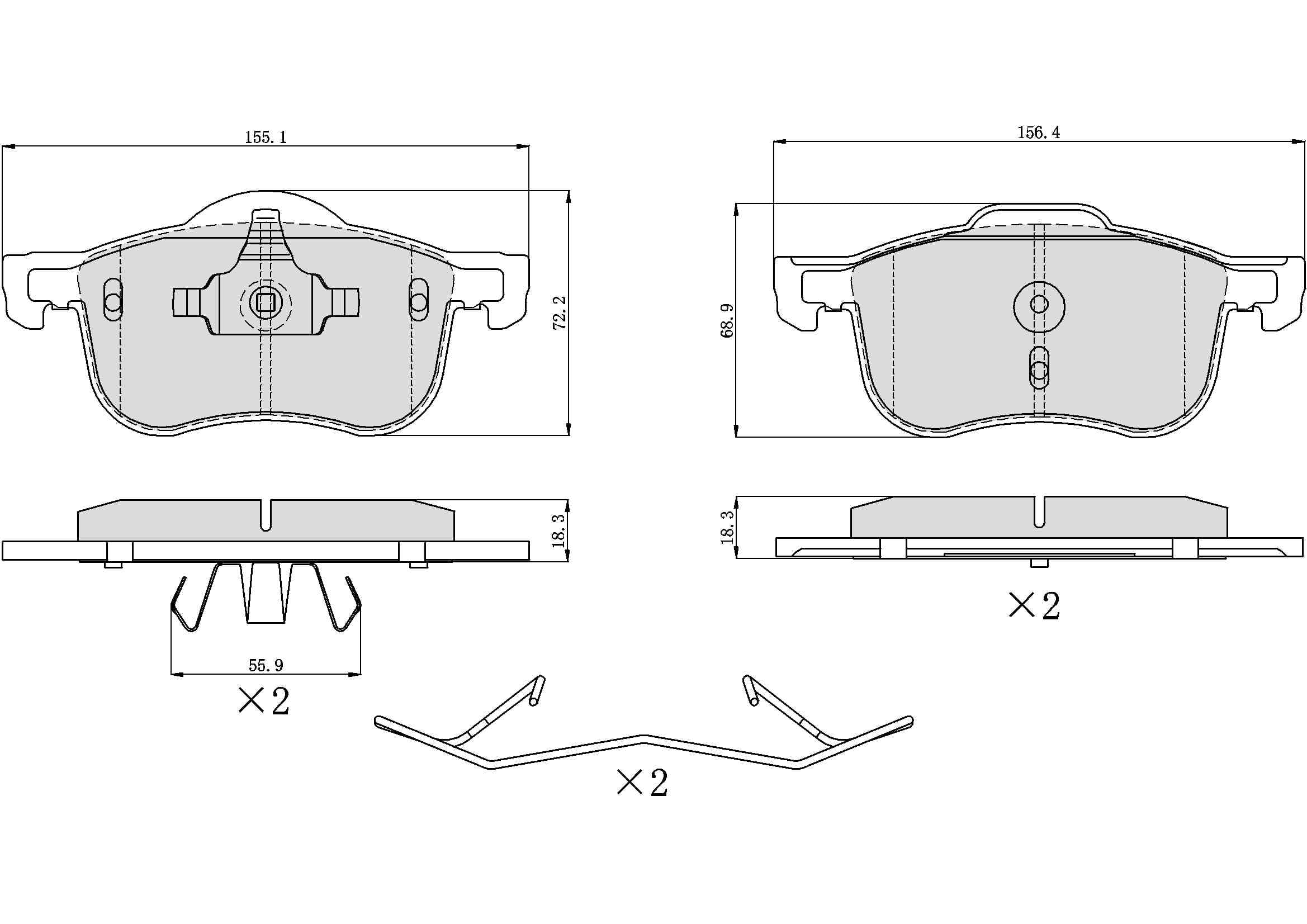 Ultra HC 1000 Brake Pad Set, Front HC10.0794.0.M, Volvo S60 2009-2001