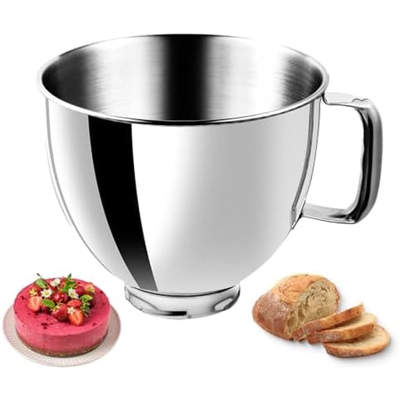 5QT Heavy Duty Stainless Steel Mixer Bowl for KitchenAid Artisian&Classic Mixers, Compatible With 4.5-5 Quart KitchenAid Tilt-Head Stand Mixers