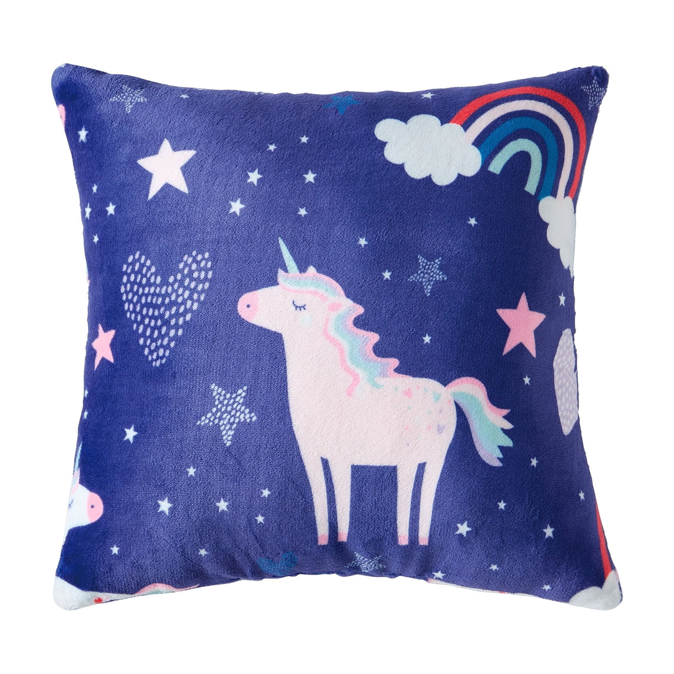 Olivia & Finn Multi Unicorn Throw and Decorative Pillow Set (3 Count)