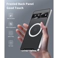 thumbnail image 7 of for Google Pixel 7 Case Compatible with MagSafe Charger Ultra Slim Matte PC Back Metal Frame Bumper Scratch Resistant Safety Lock Shockproof Protective Case, Silver, 7 of 7