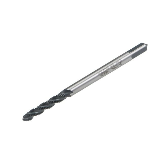 Unique Bargains M2.5 x 0.45 Spiral Flute Thread Tap, Metric Machine Threading Tap HSS Nitriding Coated, Round Shank with Square End