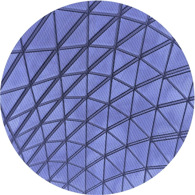 Ahgly Company Tapis Rond Lavable en Machine Intérieur Transitionnel Bleu Ciel, 5 Pieds Rond