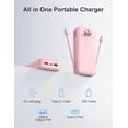 thumbnail image 2 of Power Bank aonidi de 20000 mAh con cables integrados y enchufe de pared AC, 2 of 8