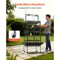 thumbnail image 2 of VEVOR Bird Cage, 32.7 x 31.1 x 82.7 inch, Open Flat Top, Wrought Iron Bird Flight Cage with Perches, Slide-Out Tray, Plastic Feeders, for Cockatiel, Monk Parakeet, African Grey Parrot, 2 of 9