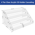 thumbnail image 2 of 3X 4Tier Clear Acrylic CD Holder Cascading CD Storage Rack,DVD/CD Display Rack & Vinyl Record Storage Stand, 2 of 7