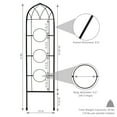 thumbnail image 4 of Sunnydaze Arched 12" x 48" Black Steel Garden Trellis for Climbing Plants (2 Count), 4 of 9