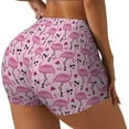 thumbnail image 2 of Sigee Cute Watermelon Flamingo Print Women's High Waist Workout Shorts - Squat Proof, Tummy Control, Yoga and Gym Activewear-Large, 2 of 9