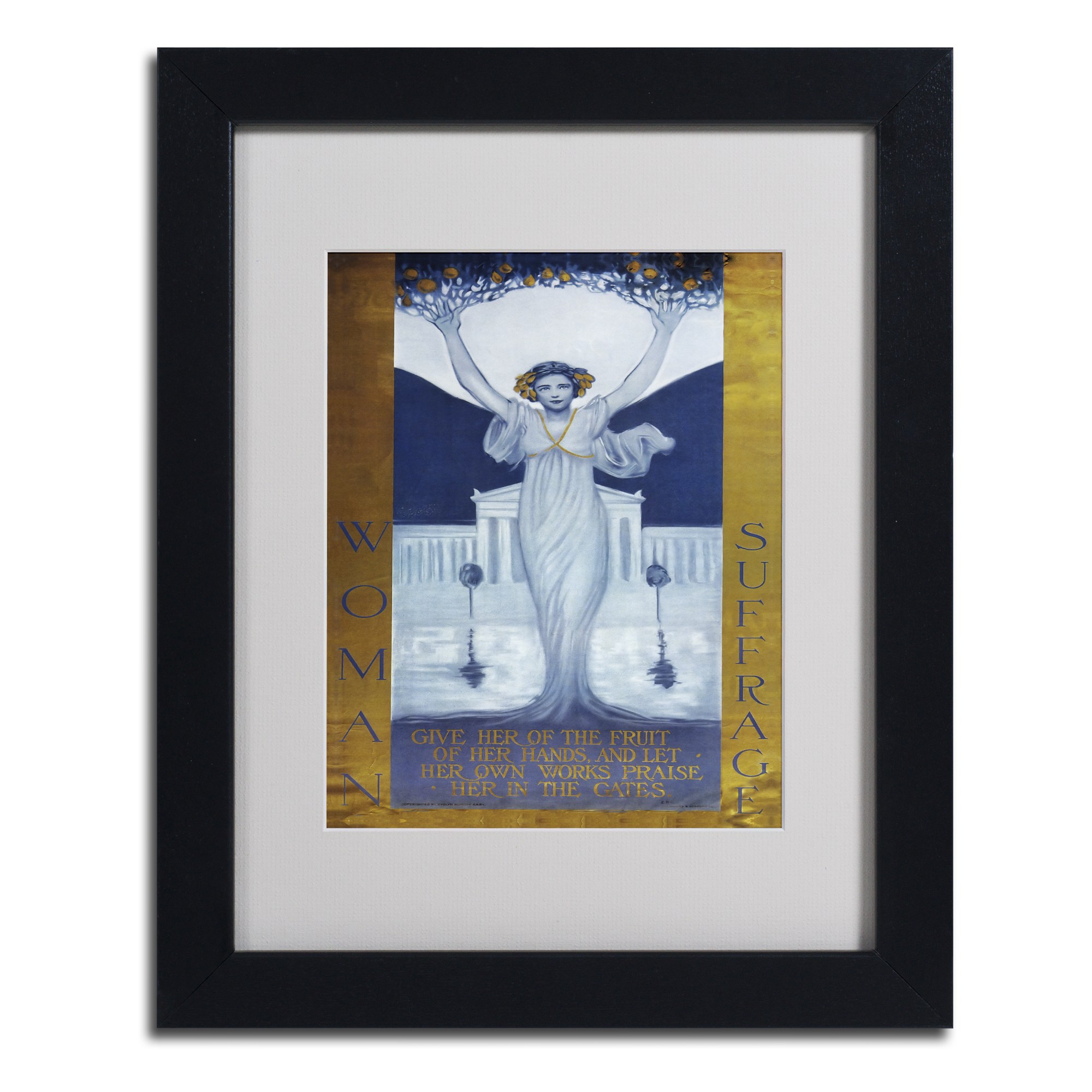 Trademark Fine Art "Woman Suffrage" Matted Framed Art by Vintage Apple Collection, Wood Frame