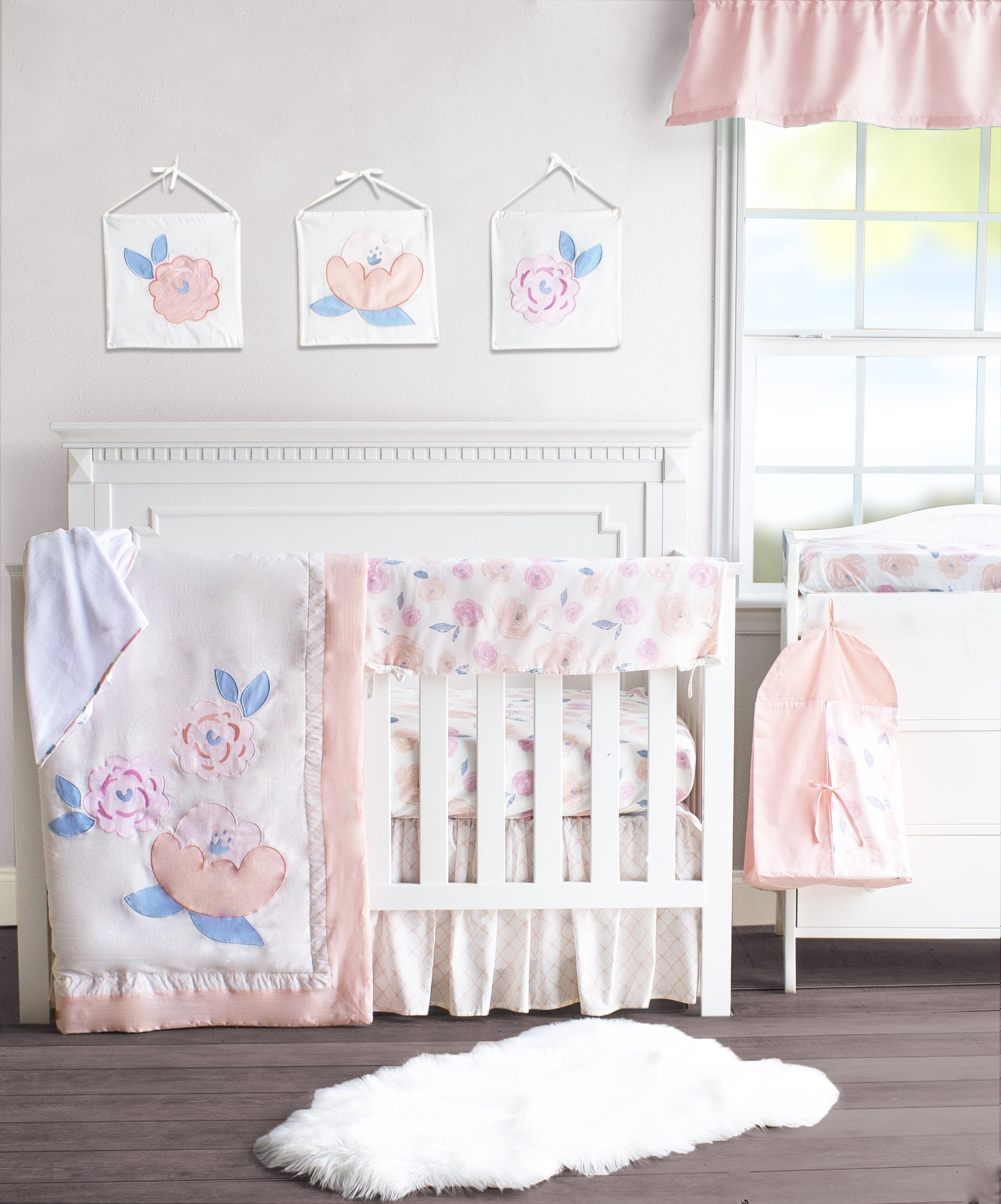 White Chenille Giraffe Minky Crib Nursery Bedding Set 13 pcs included Diaper Bag 