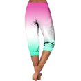 thumbnail image 5 of Stamzod Womens Capri Pants Fashion Gradient Printing Elastic Waist Cropped Pants Daily Casual Loose Plus Size Capris for Women Hot Pink C XL, 5 of 5