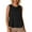 Black, variant on MIXUE Boho Tops For Women Summer Solid Color Round Neck Sleeveless Casual Vest Tee Shirts Sportswear,Gold,XL