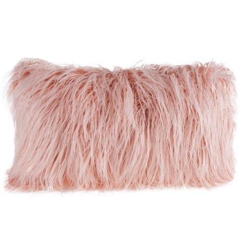 Somerset Home 12x20-Inch Plush Lumbar Pillow - Luxury Accent Pillow Insert and Shag Glam Cover Set