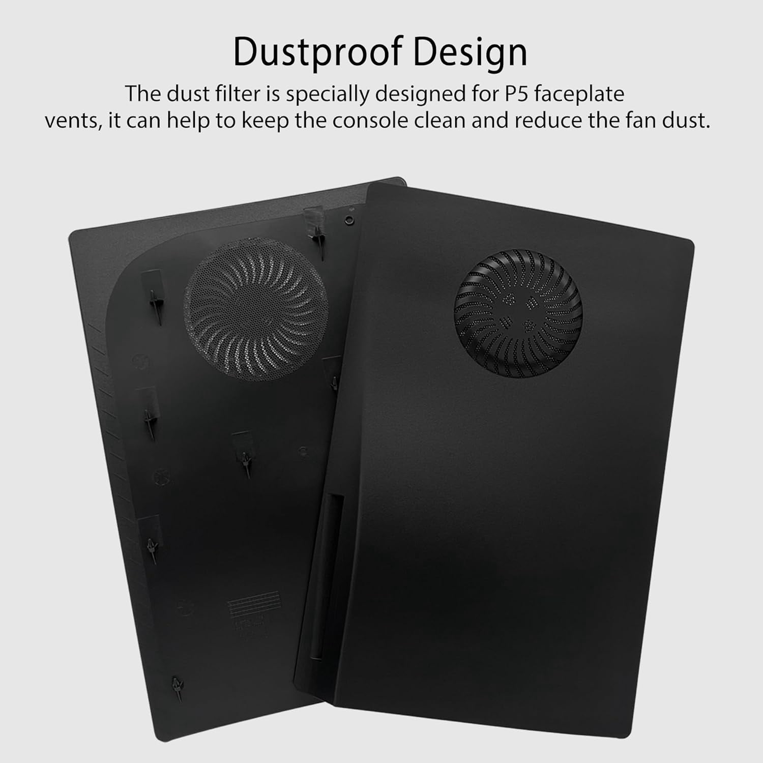 Faceplate with RGB Light Strip for PS5 and Dust Filter for Cooling Vents Uberwith 400+ Effects LED Light Ring Console Cover for Disc Edition DIY Decoration Kit Accessories Black
