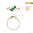 thumbnail image 4 of ANGARA Natural Oval Emerald Three Stone Bypass Ring with Diamonds in 14K Rose Gold for Women (Size-4x3mm) | May Birthstone, Birthday, Anniversary, Jewelry Gift for Women | Natural Emerald Ring, 4 of 9