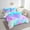 Blue Pink, variant on Erosebridal Dreamy Rainbow Print Bed in a Bag Twin size, Bling Stars Bedding Twin Size, Cartoon Theme Reversible Comforter Sets with Sheets, Microfiber Room Decor, 7-Piece