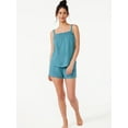 thumbnail image 3 of Joyspun Women's Gauze Smocked Top and Shorts Pajama Set, 2-Piece, Sizes S to 3X, 3 of 6